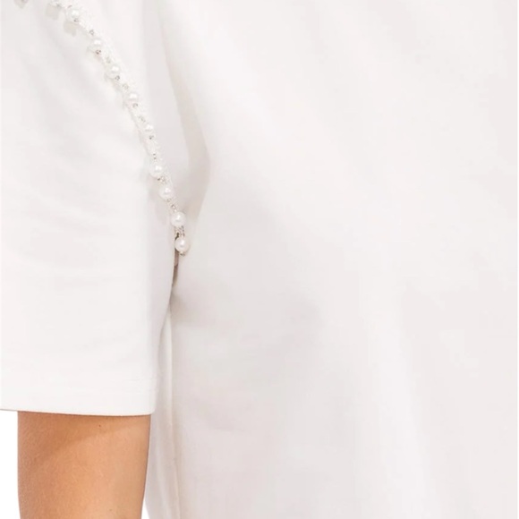 Women's White Embellished Top - Picture 2 of 3